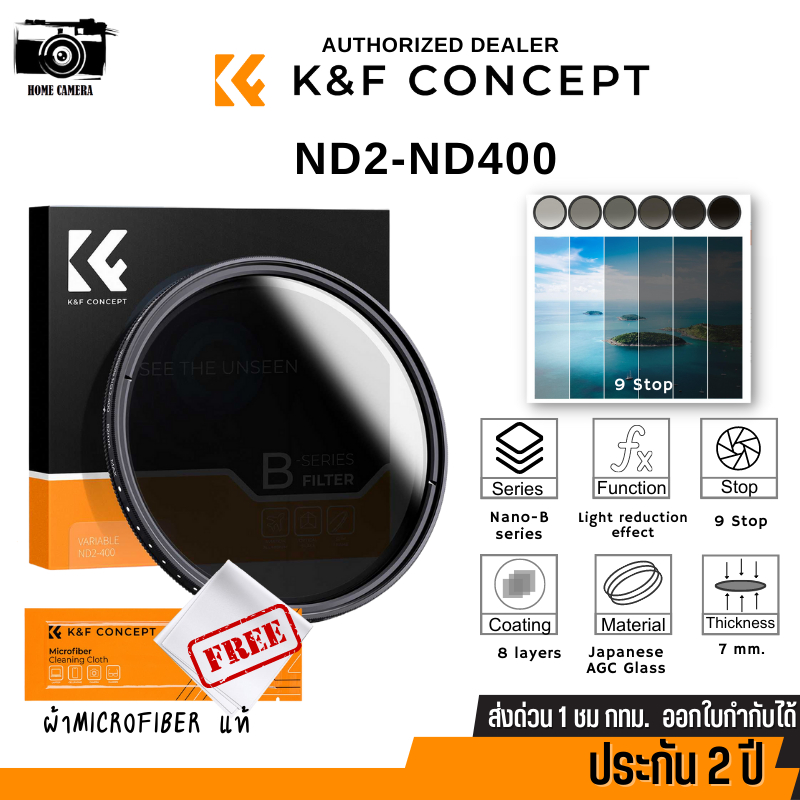 ภาพหน้าปกสินค้าK&F ND2-ND400 Filter ส่งจากไทย จากร้าน homecamera_shop บน Shopee
