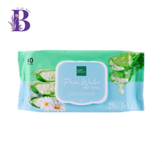 Baby Bright Pure Water Wet Wipes 40แผ่น เพียววอเตอร์เว็ทไวพส์