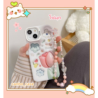 🎁ส่งของขวัญ🎁เคสไอโฟน สำหรับ 11 14 for iPhone Case 13 12 Pro Max น่าสนใจ ดอกไม้ โซ่มุก กันกระแทก เคสนิ่ม เคสโทรศัพท์