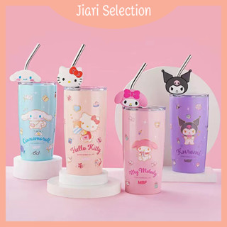 Jiari Selection [✨สินค้าใหม่✨]แก้วเก็บอุณหภูมิ งานแท้ หลอดสแตนเลส+ตัวการ์ตูนให้ในเซ็ท เก็บอุณหภูมิได้นานความจุขนาดใหญ่ 600ML