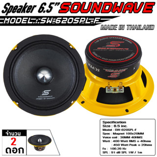 ดอกเสียงกลางรถยนต์ ลำโพงรถยนต์ เครื่องเสียงรถยนต์ 6.5นิ้ว SOUNDWAVE SW-620SPL-F 2ดอก เครื่องเสียง เครื่องเสียงรถ