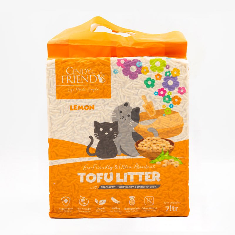 ทรายแมวเต้าหู้ Cindy & Friends Tofu Cat Litter ซินดี้แอนด์เฟรนด์ส ทราย