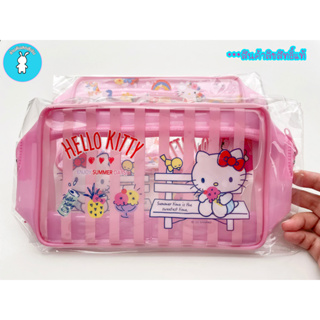 Hello Kitty กระเป๋าดินสอ กระเป๋าเครื่องสำอาง ✏️ กระเป๋า Hello Kitty PVC ลิขสิทธิ์แท้ Sanrio