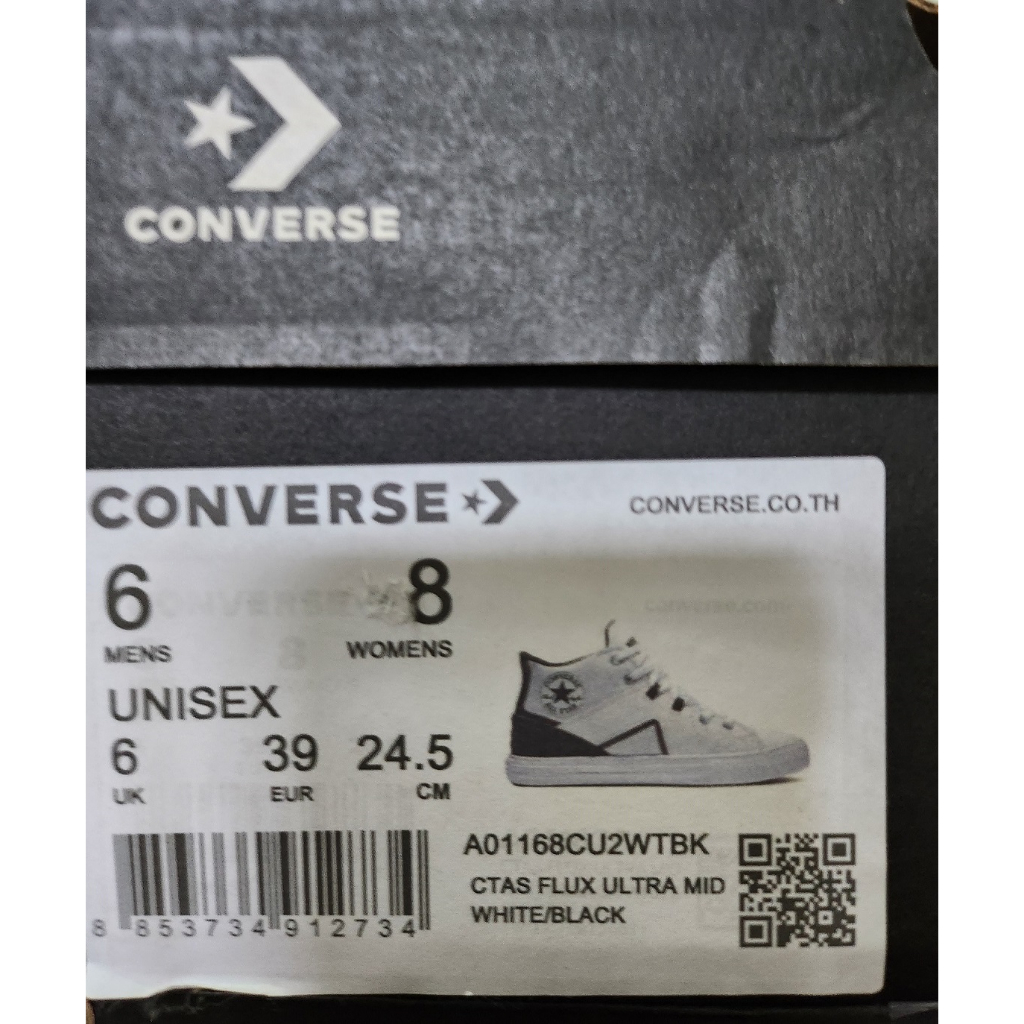 Con. Ctas flux ultra mid white-black | Shopee Thailand