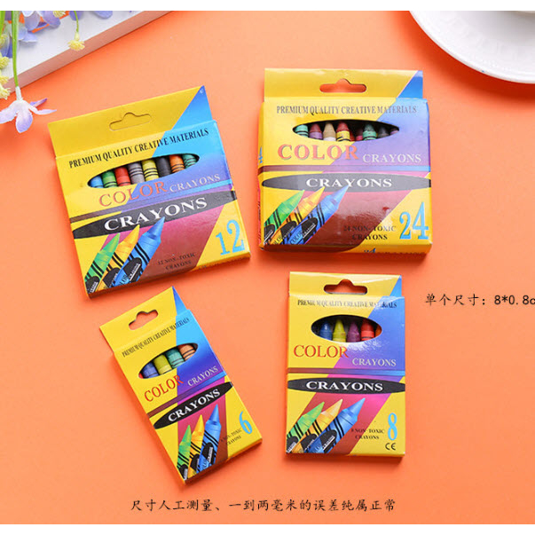 สีเทียน-สำหรับเด็ก-crayons-6-12-24สี-ลายการ์ตูน-ลายน่ารัก-ของเล่น-ศิลปะ-diy-เสริมทักษะ