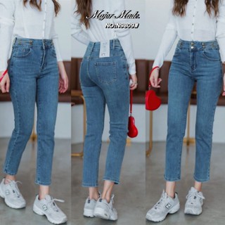 N9809#S-XL#ยีนส์ยืดขา8ส่วน#ยีนส์ขากระบอกเล็ก