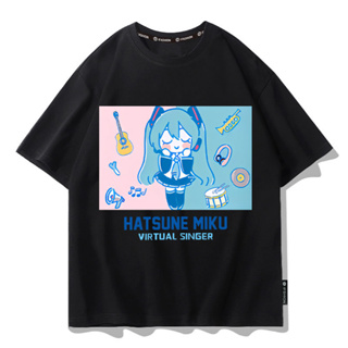 Hatsune Miku เสื้อยืดหญิง 2023 ใหม่ miku เจ้าหญิงสาวแขนสั้นชุดอะนิเมะฤดูร้อน