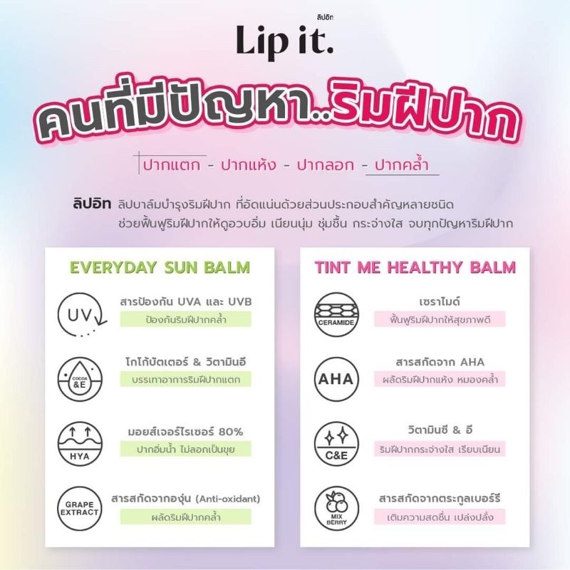 ของแท้-ส่งฟรี-ลิป-lip-it-ลิปบาล์ม-lip-it-everyday-sun-balm-spf-15-pa-tint-me-healthy-ลิปอิท-ลิปมันกันแดด-ลิปพี่นัท