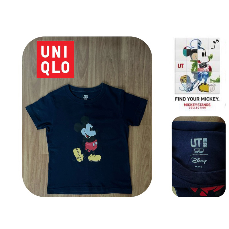 เสื้อยืดมิกกี้เมาส์เด็ก-uniqlo-110-สีกรม