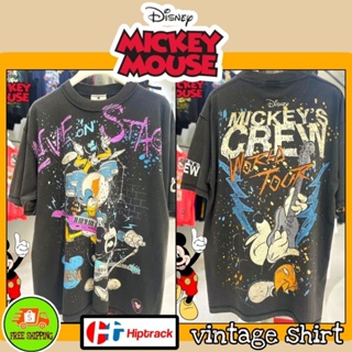 เสื้อDisney ลาย Mickey mouse สีดำ ฟอกเฟด (MPX-004)