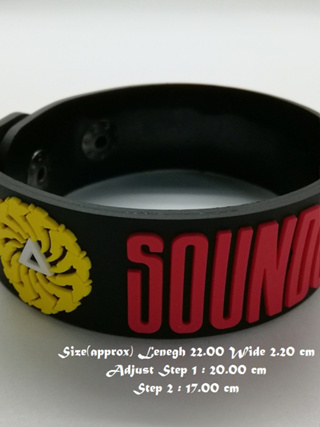 สร้อยข้อมือยาง Soundgarden กําไลยางซิลิโคน แฟชั่น วงดนตรี กันน้ำ  silicone rubber wristband bracelet