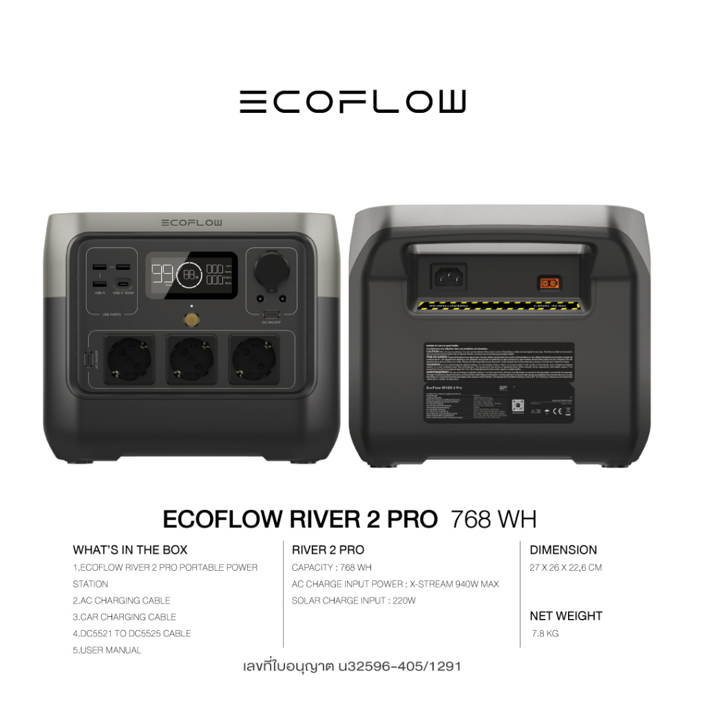 ecoflow-river-2-pro-portable-power-station-แบตเตอรี่สำรอง-อเนกประสงค์-พาวเวอร์สเตชั่น