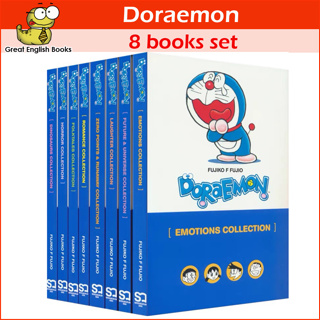 (ใช้โค้ดรับcoinคืน10%ได้) พร้อมส่ง หนังสือการ์ตูนโดเรม่อนภาคภาษาอังกฤษ Doraemon English Comics 8 Books set (Black and White) โดเรมอน