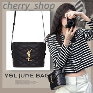 ถูกที่สุด ของแท้ 100%/แซงต์โลรองต์/YSL  SAINT LAURENT JUNE BOX BAG IN QUILTED LAMBSKINผู้หญิง/กระเป๋าสะพายข้าง