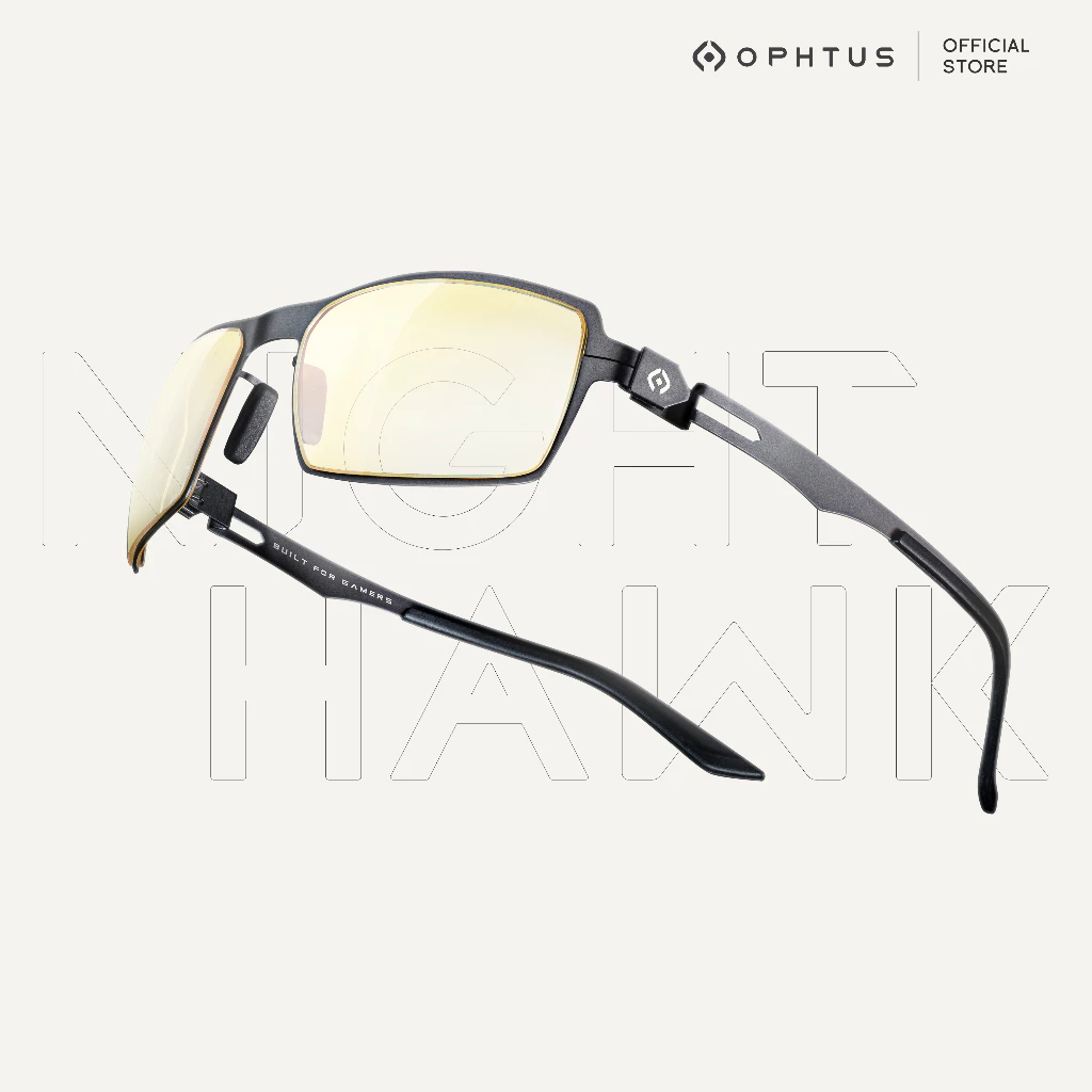 OPHTUS รุ่น Nighthawk แว่นกรองแสงสำหรับเกมเมอร์ เลนส์ RetinaX Amber