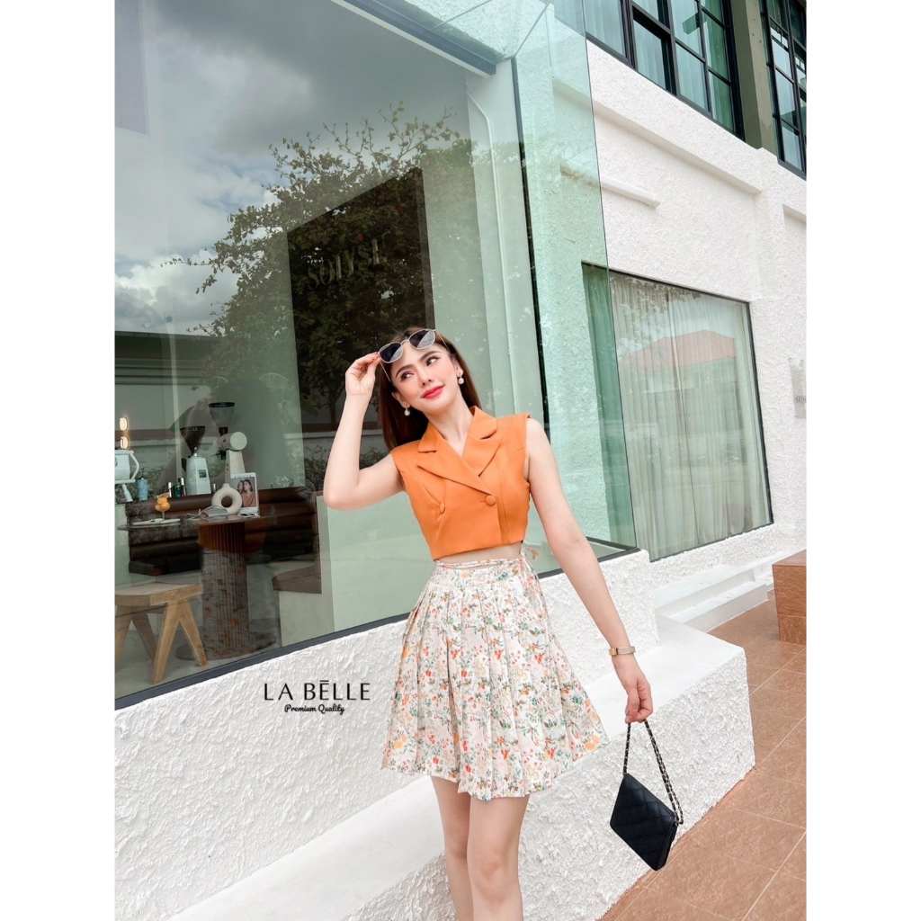 la-belle-เซ็ตเสื้อ-กระโปรง-โทนสีส้ม-รบกวนเช็คสต๊อกก่อนกดสั่งซื้อ