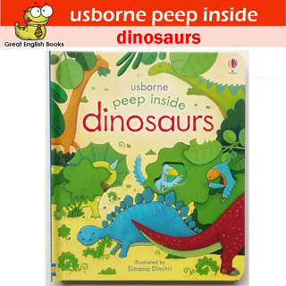 (ใช้โค้ดรับcoinคืน10%ได้) พร้อมส่ง บอร์ดบุ๊ค Flip Flap สำหรับเด็กเล็ก Peep Inside Dinosaurs หนังสือบอร์ดบุ๊คสำหรับเด็ก หนังสือภาษาอังกฤษ by GreatEnglishBooks