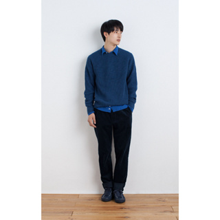 เสื้อไหมพรมผู้ชาย เสื้อไหมพรมญี่ปุ่น MUJI MERINO WOOL MIDDLE GAUGE SWEATER #23472461292