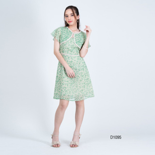 AMILA Dress AM-D1095 ชิฟฟอนอังโกร่า แขนสั้น IGPU23-2