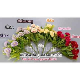 มินิบูเก้บานชื่น ดอกบานชื่น ดอกไม้ตกแต่ง ขาย1ช่อ มี5ดอก รุ่นใหม่มี 7ดอก พร้อมใบเลี้ยง สีพาสเทล ตกแต่งบ้าน ดอกไม้ไหว้พระ
