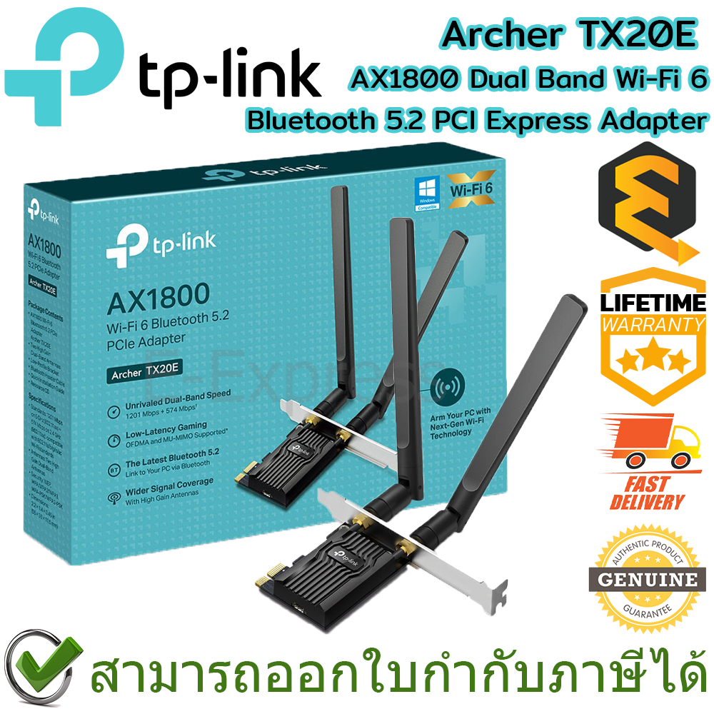 Tarjeta Pci Express Wifi 6 Bluetooth Archer Tx20e Ax1800