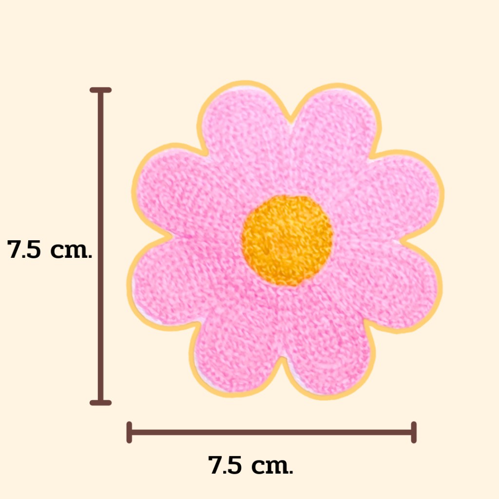 ตัวติดเสื้อผ้า-ตัวติดดอกไม้-ตัวเย็บดอกไม้-ตัวเย็บดอกเดซี่่-ดอกไม้ติดกระเป๋า-ตกแต่งเสื้อผ้า-ไม่มีกาว
