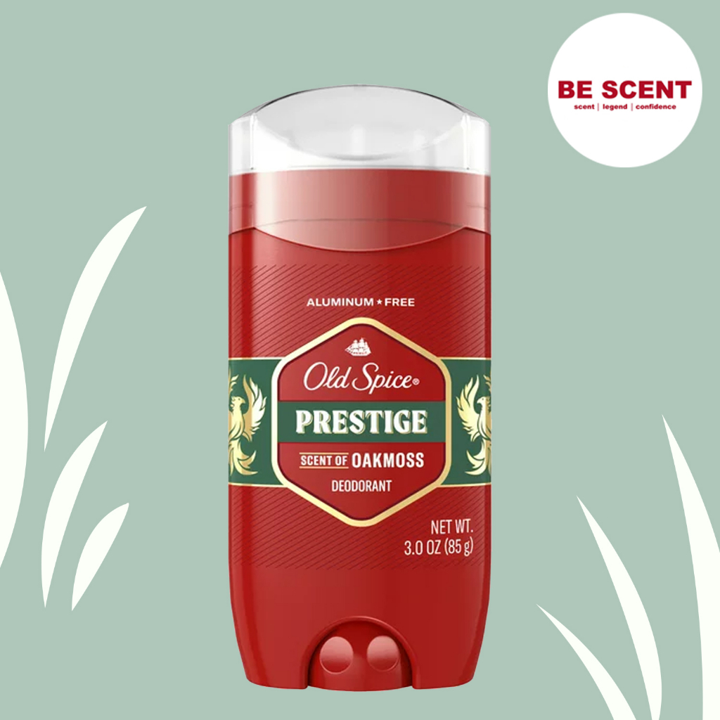 กลิ่น-prestige-เนื้อสีฟ้า-old-spice-โรลออนดับกลิ่นเต่า-กลิ่นต้นโอ๊คมอส-หอมกลิ่นป่าเขาจากธรรมชาติสีเขียวชุ่มชื่น