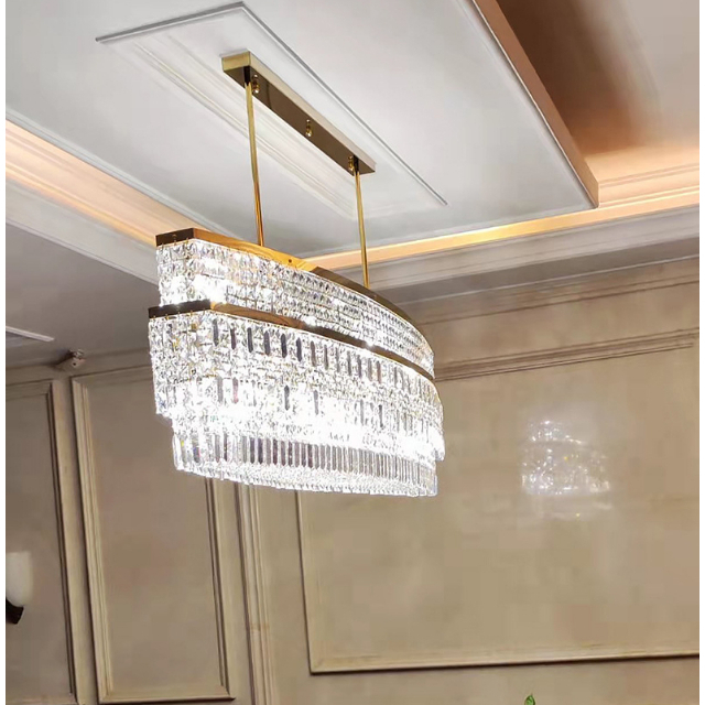 crystal-luminaire-โคมไฟแชนเดอเลียร์-โคมระย้าคริสตัล-ทรงยาว-คริสตัลแท้เล่นแสงเป็นประกายระยิบระยับ