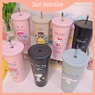 Jiari Selection  [✨สินค้าใหม่✨] 750มิลลิลิตร Sanrio สแตนเลสร้อนถ้วย  ความจุขนาดใหญ่พร้อมฟาง