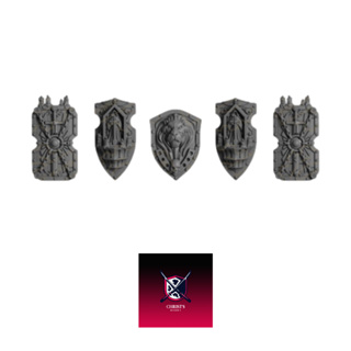Grimdark scifi miniatures parts Shields 01