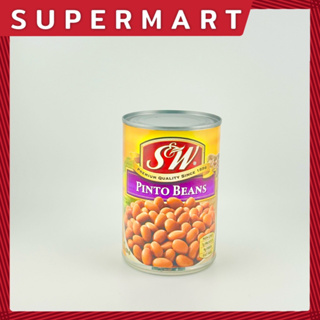 S&amp;W Pinto Beans 439 g. ถั่วพินโต ถั่วพินโตในน้ำเกลือ ตรา เอสแอนด์ดับบลิว 439 ก. #1106218