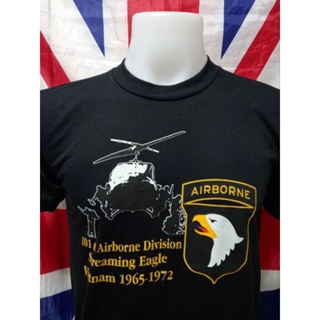 T Shirt AIRBORNE สีดำสนิท ใหม่ 100%ไซดฺ์Lรอบอก43"