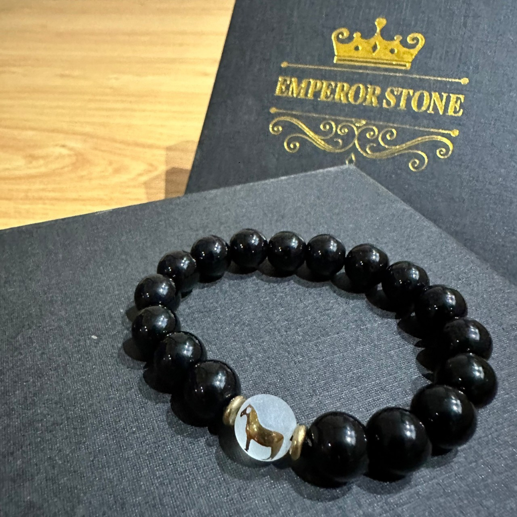 กำไลหินนิลดำแท้-ปีมะเมีย-ม้า-emperor-stone