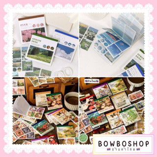 BowboShop🎀40-50แผ่น/เล่ม สมุดสติกเกอร์ ลายภูมิทัศน์ สร้างสรรค์  สำหรับตกแต่งสมุดไดอารี่ DIY 🇹🇭พร้อมส่งจากไทย🇹🇭