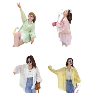 โปรโมชั่น : CiCi Plus3029Basic Shirts เสื้อเชิ้ตโอเวอร์ไซส์ ดีเทลปลายแขนจั๊ม สำหรับสาวอวบคิ้วท์ๆสไตล์เกา