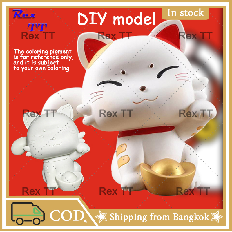 rex-tt-แมวน่ารัก-diy-รูปแบบการระบายสี-กระปุกออมสิน-ชุดปูนปาสเตอร์พร้อมสีระบาย