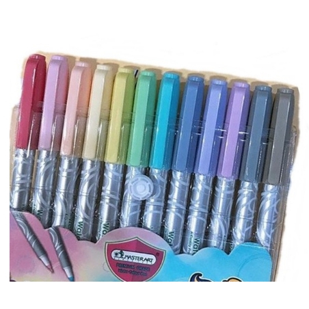 ปากกาเมจิกสีน้ำ-12-สีพาสเทล-master-art-water-colour-pens-12-pastel