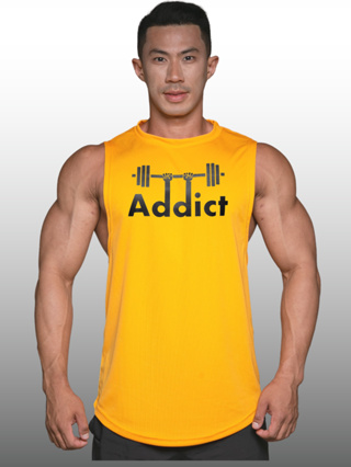 ADDICT เสื้อแขนกุดเว้าแขนกว้าง Drop Arm Sleeveless Muscle Shirt