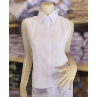 เสื้อเชิ้ตแขนกุด ตัวในชุดปกติขาว เสื้อซับใน