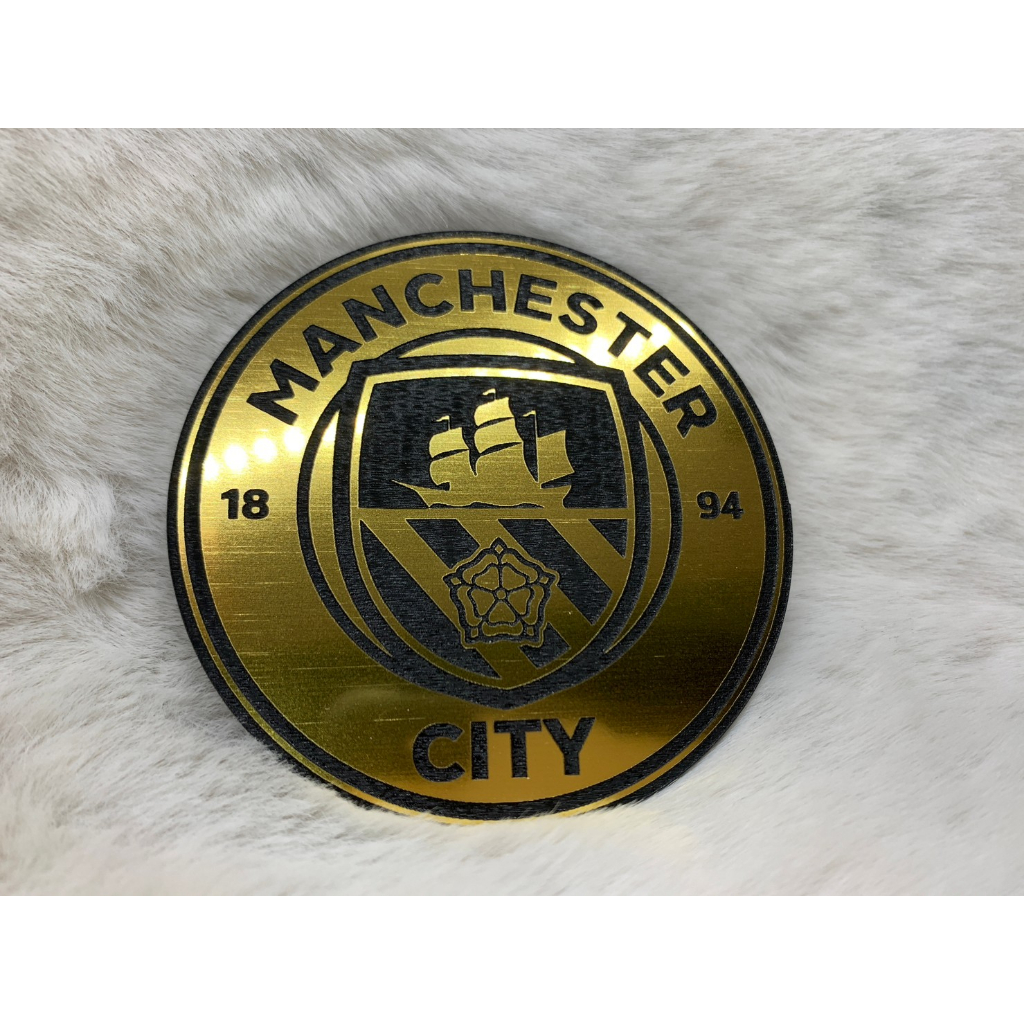 logo-menchester-city-โลโก้-โลโก้แมนชเสเตอร์ซิตี้-วัสดุ1-2mm-วัสดุโรมาร์คผิวผสม-สีทองเงา