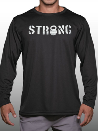 STRONG เสื้อแขนยาวนักกล้าม  Men’s Bodybuilding Long Sleeve Athletic Gym Shirt
