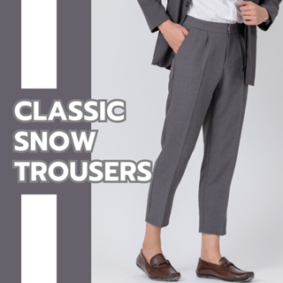 Clothvibes Classic Snow Trousers [ไซส์28-42”]- กางเกงสแล็คขาเต่อ เอวสูง  ผ้า cotton snow เนื้อผ้าสวย เบาใส่สบาย