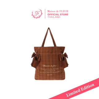 [New Collection] Chocolate Check Double Ribbon Tote