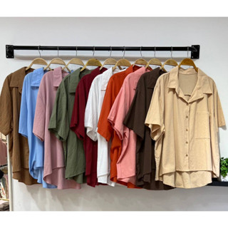 🎈Plussize เสื้อคนอ้วน🎈 รอบ อก 52" วงแขน 24" หน้ายาว 23" หลังยาว 27" รอบชาย 54"