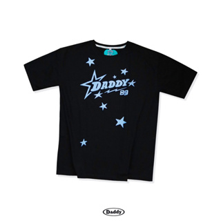 DADDY | Star Lightning Oversize T-Shirt เสื้อยืด Oversize สกรีนกากเพชร Daddy 89 สีดำ สุดเท่ ผ้านิ่ม ใส่บาย