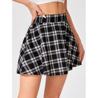 Clockhouse C&amp;A checkered skirt เอวสม็อค ยืดหยุ่น