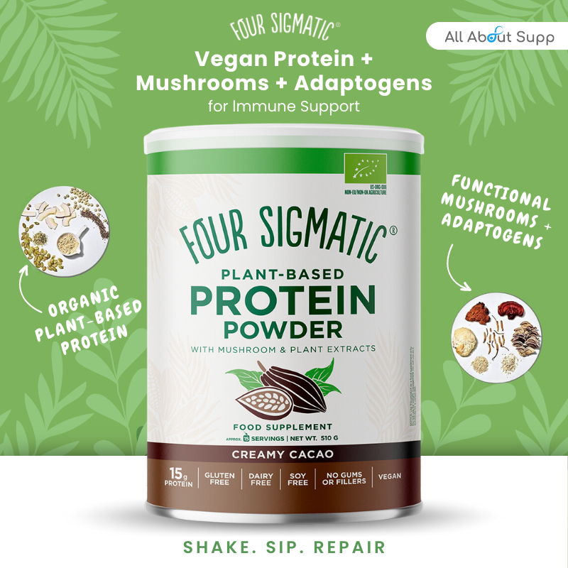 Four Sigmatic Plant-Based Protein with Mushrooms - (510g)⚡โปรตีนจากพืข ...