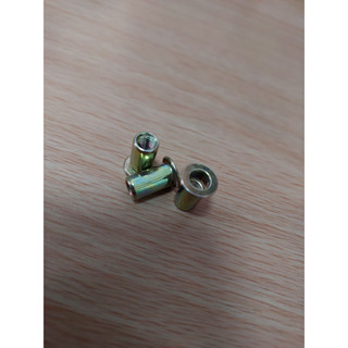 รีเวทนัทเหล็ก(RIVET NUT) ชุบรุ้ง (หัวแบน/ไม่มีลาย) SIZE:M5-08 BEM-5(PFP-525) (ราคาต่อ 1 ตัว)