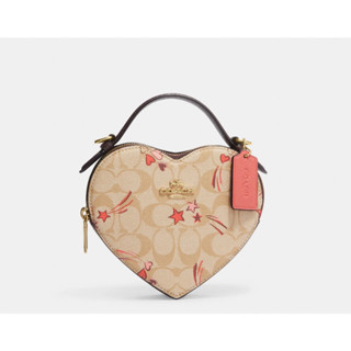 Coach Heart Crossbody In Signature Canvas With Heart And Star Print