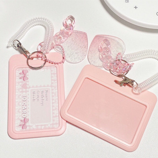 พร้อมส่ง💗 ที่ใส่บัตร card holder กรอบการ์ดพลาสติก ป้ายห้อยบัตร พร้อมพวงกุญแจ